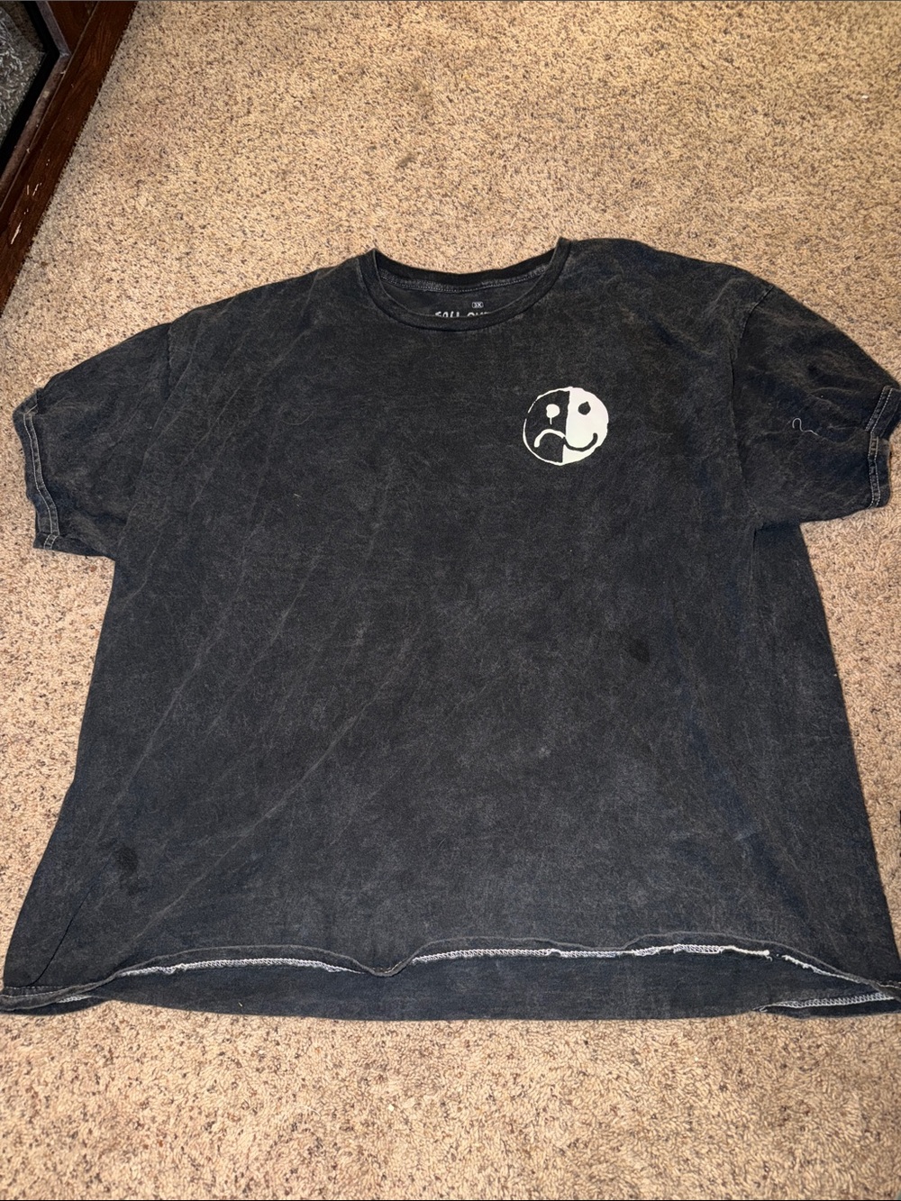 FALL OUT BOY Short Sleeve Black Graphic Tee with Contrasting Emblem